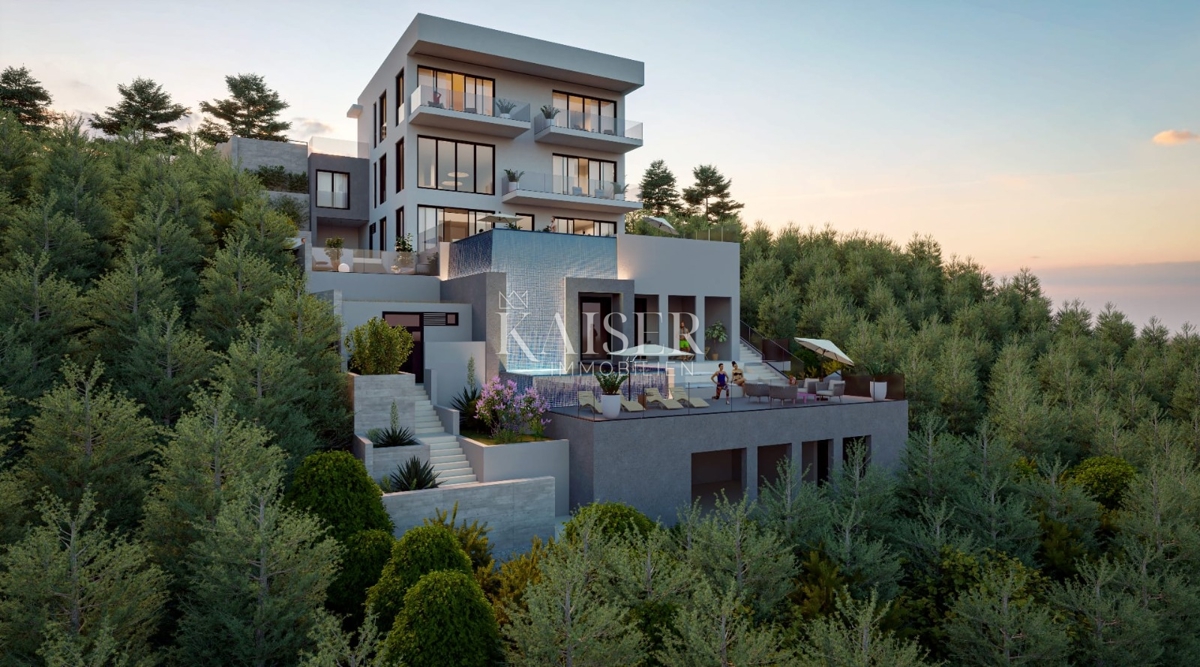 Abbazia, Veprinac – Terreno con vista fenomenale e permesso per una villa di lusso