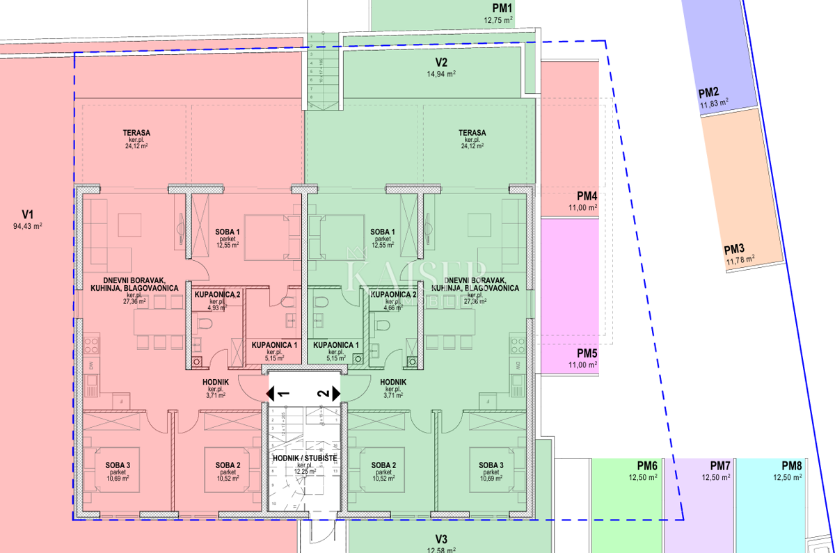Pag, Povljana - appartamento con tre camere da letto 98,8 m2, a 180 m dal mare
