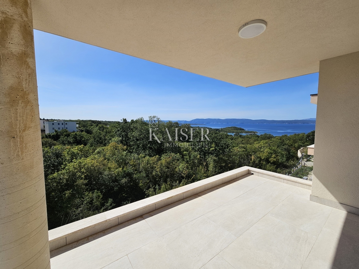 Isola di Krk, Njivice - appartamento 80m2, 2 camere da letto + soggiorno, vista mare