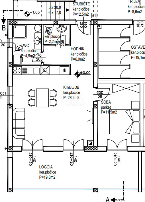 Appartamento Crvene kuće, Zadar, 78,47m2