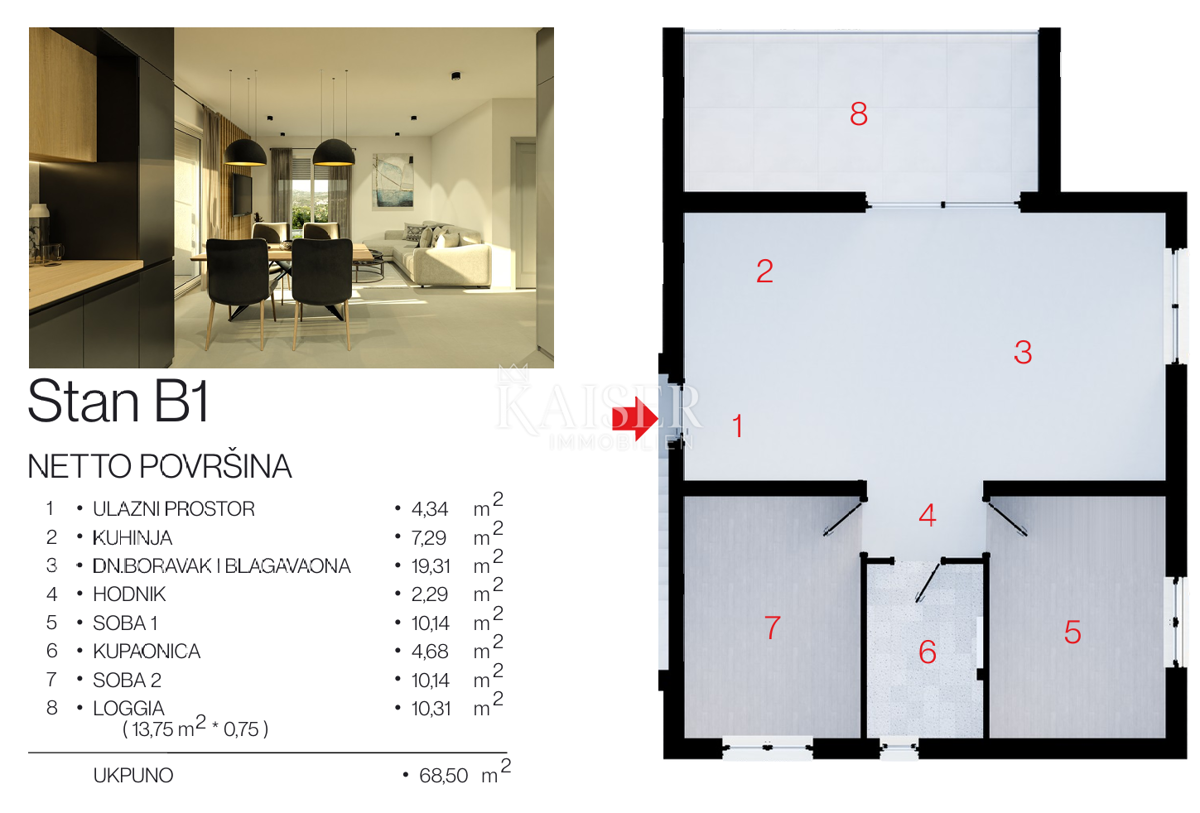 Appartamento Rogoznica, 1m2