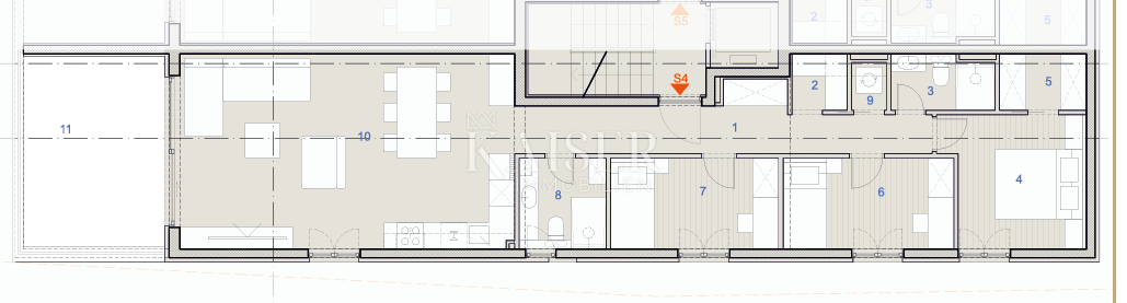 Kaštel Sućurac, Spalato - Lussuoso appartamento S4 con tre camere da letto e vista mare, prima fila al mare