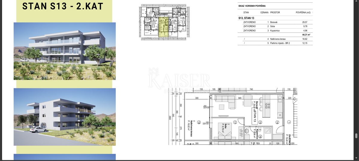 Pag, Povljana - appartamento 56 m2, 250 m dal mare, vista mare