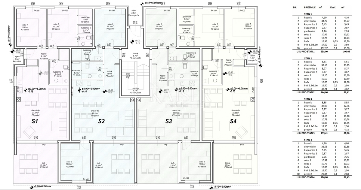 Appartamento Privlaka, 88,43m2