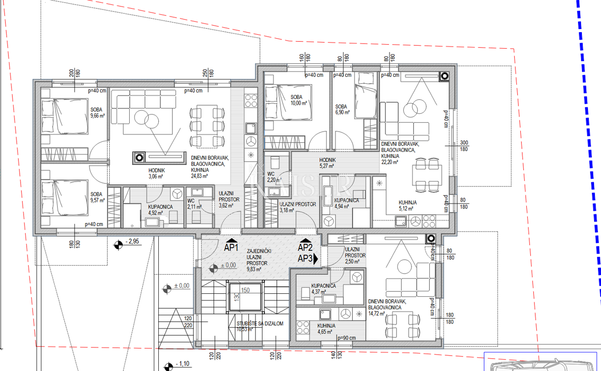 Sukošan AP1 nuovo edificio piano terra vicino al mare