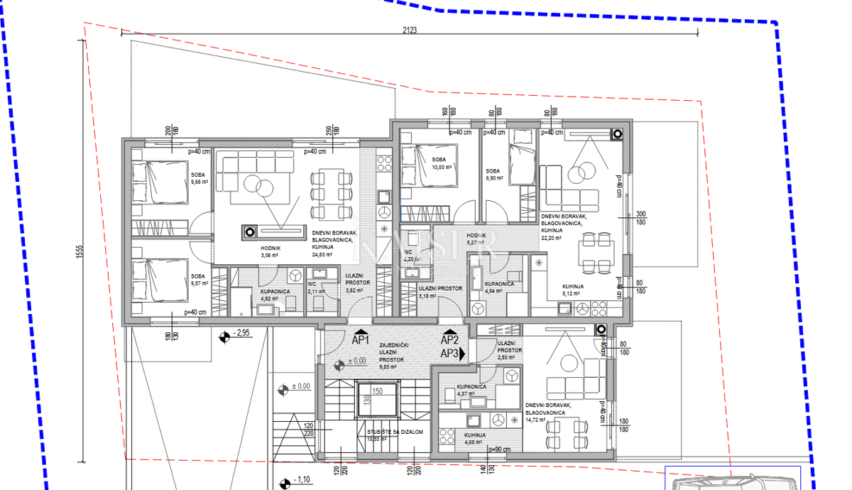 Sukošan AP1 nuovo edificio piano terra vicino al mare