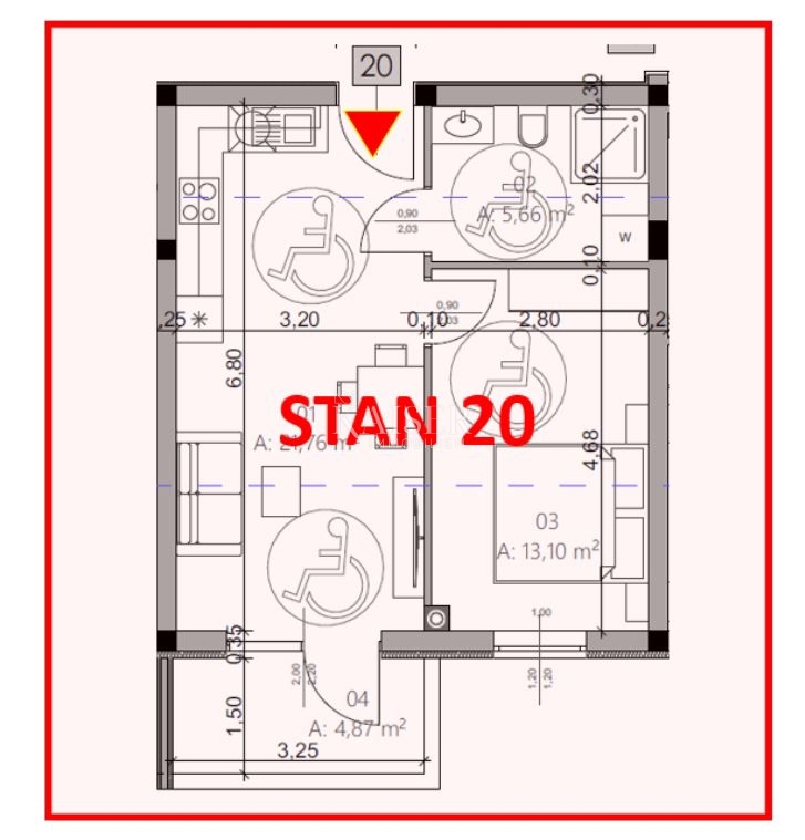 Istria, Pola - moderno appartamento con una camera da letto di 42 m² con balcone