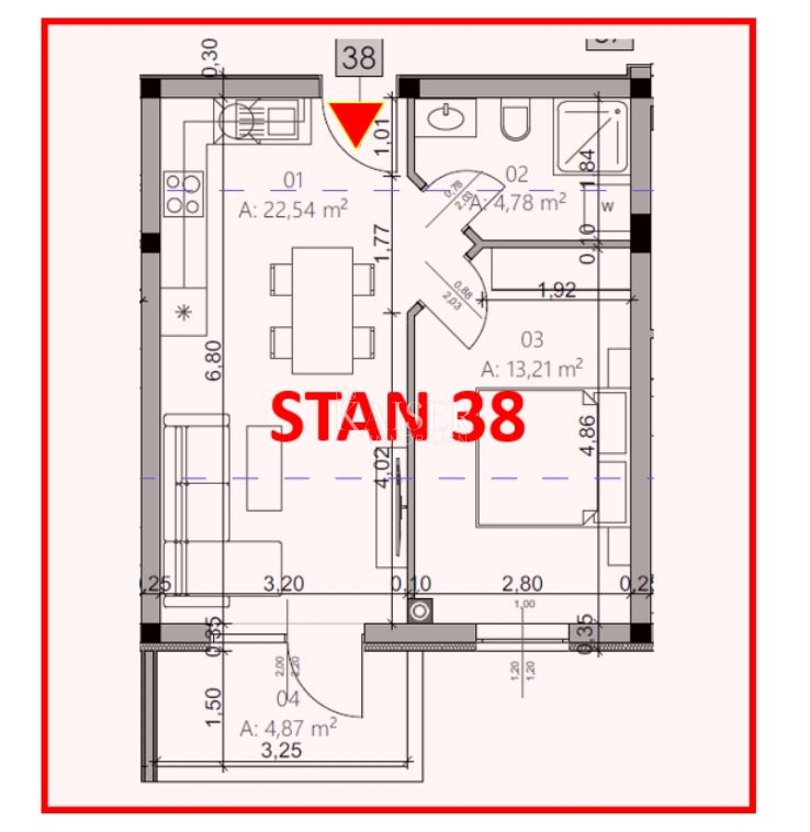 Istria, Pola - moderno appartamento con una camera da letto di 42 m² con balcone