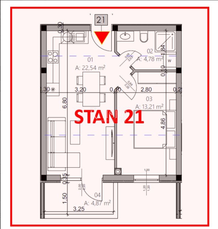 Istria, Pola - moderno appartamento con una camera da letto di 42 m² con balcone