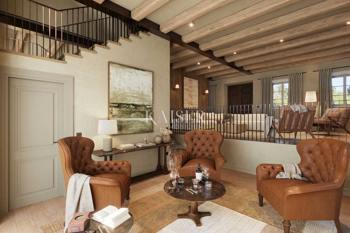 Istria - Lovreč, un'affascinante casa in pietra con vista mare