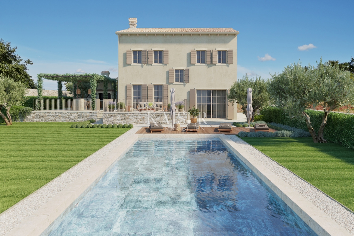 Istria - Lovreč, un'affascinante casa in pietra con vista mare