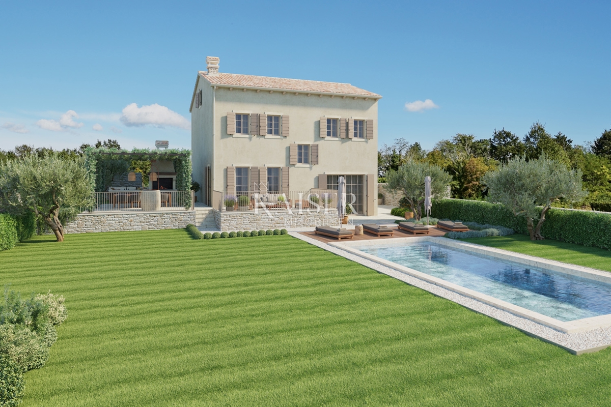 Istria - Lovreč, un'affascinante casa in pietra con vista mare