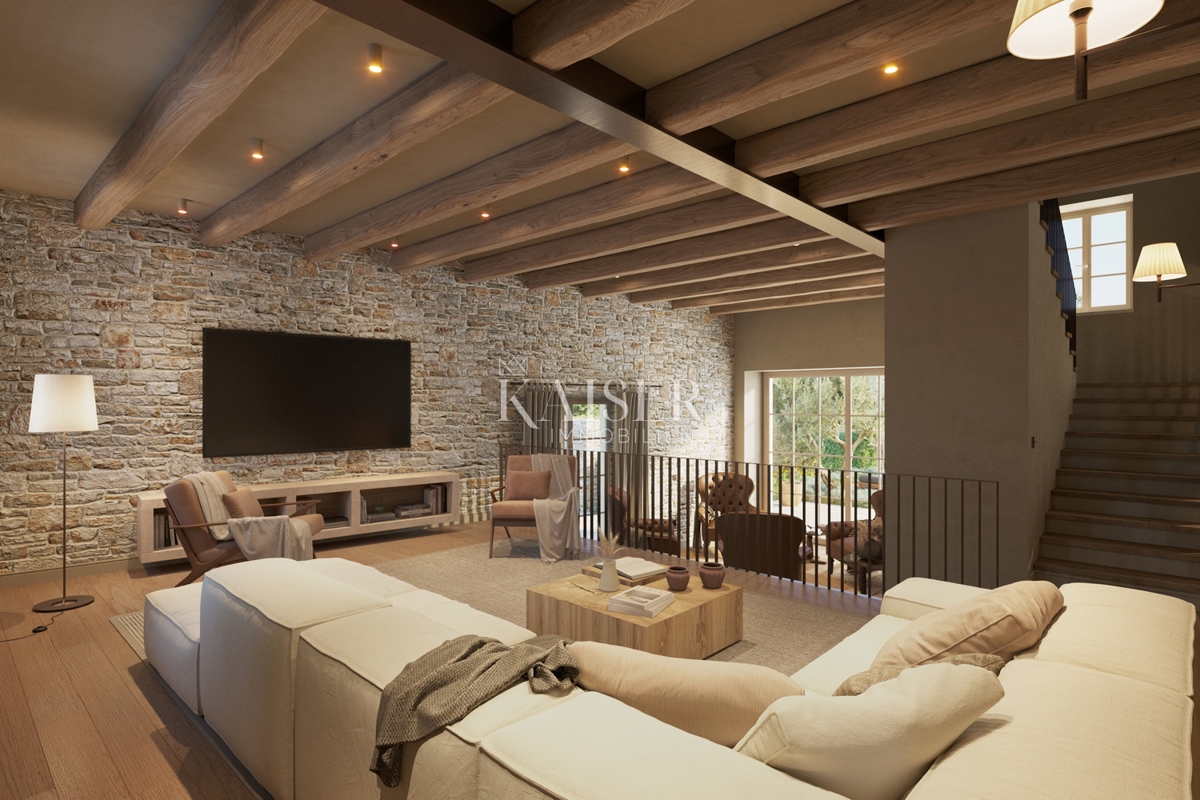 Istria - Lovreč, un'affascinante casa in pietra con vista mare