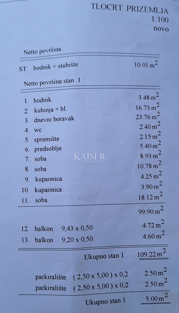 Appartamento Podmurvice, Rijeka, 114m2