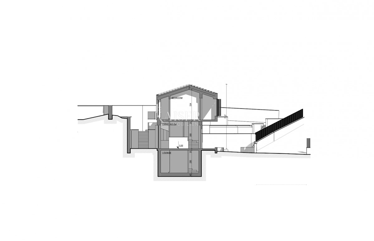 Rabac - terreno edificabile con progetto concettuale, 505 m2