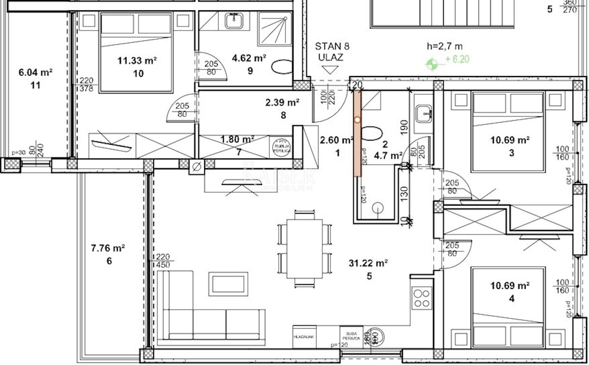 Gimino - nuova costruzione, 3 camere da letto, 80 m2