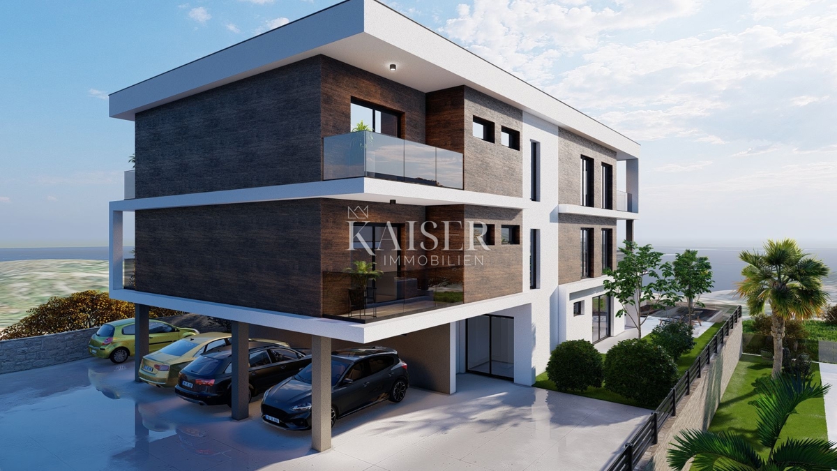 Isola di Krk, Vrbnik - appartamento 50m2, nuova costruzione, vista mare