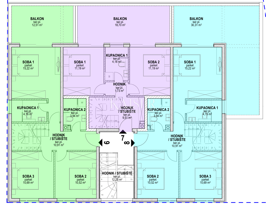 Pag, Povljana - appartamento duplex di 118,5 m2 vicino alla spiaggia.