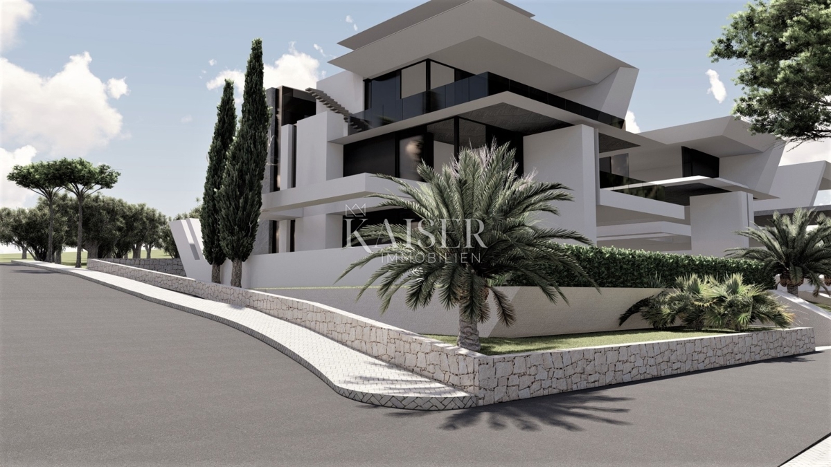 Krk, Njivice - appartamento 2 camere da letto + soggiorno, 80m2, nuova costruzione