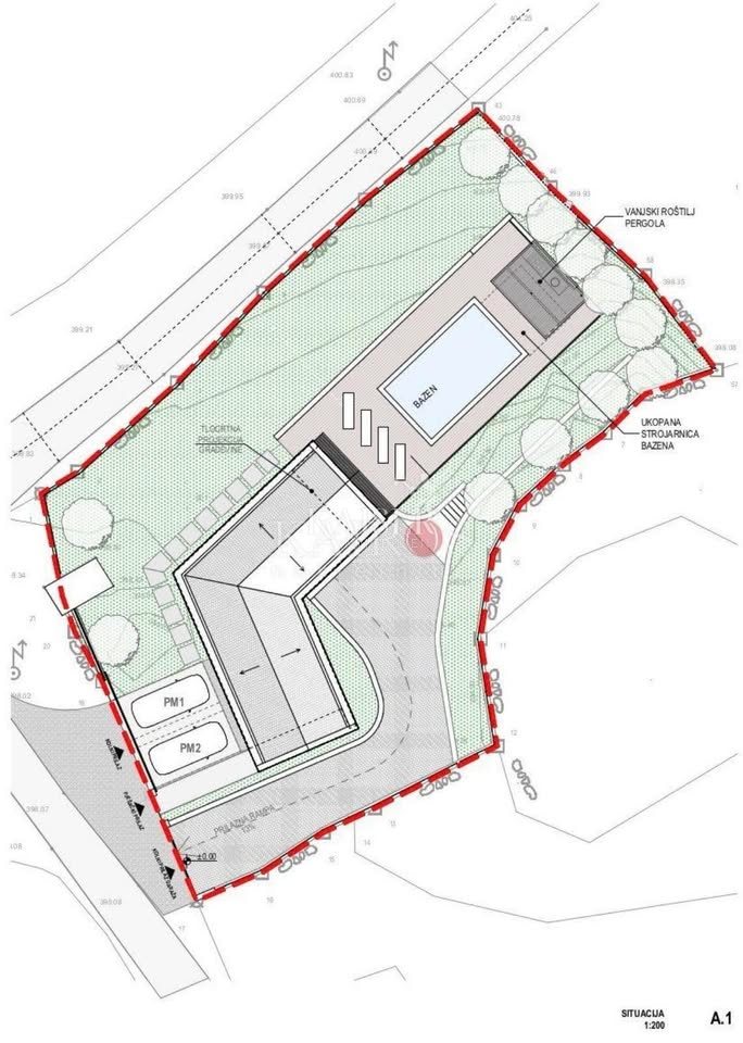 Земля під забудову Hum, Buzet, 848m2