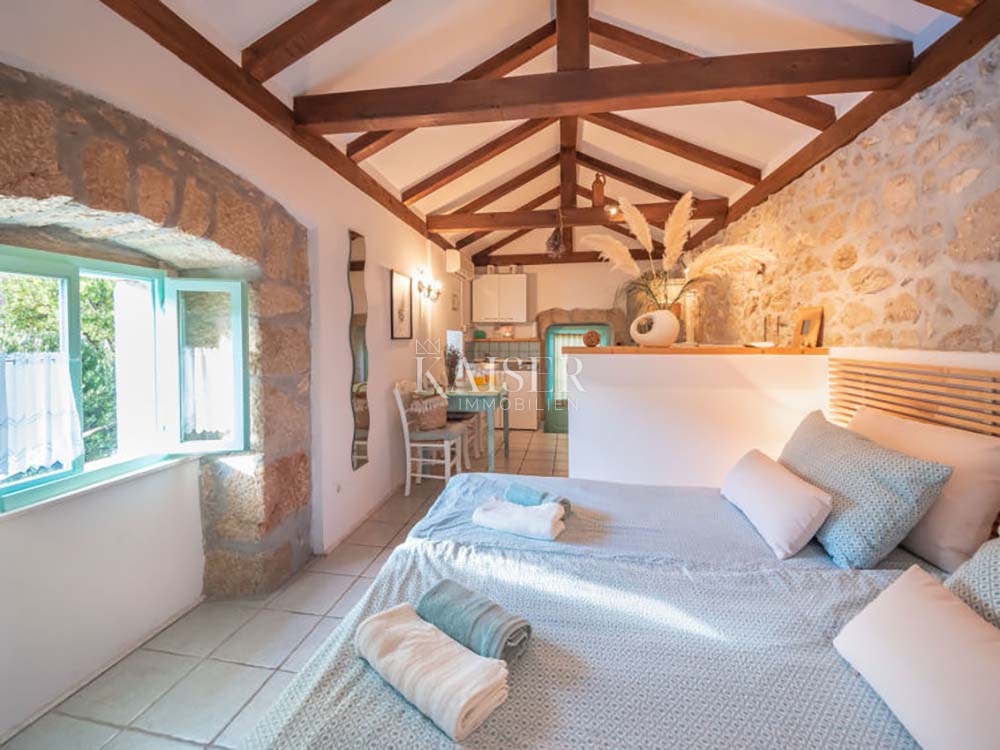 Riviera di Opatija - Brseč, villa in pietra con piscina