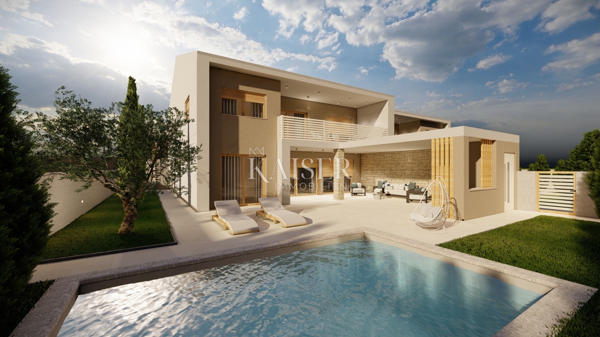 Istria, Vodnjan - moderna villa bifamiliare di 260m2 con piscina in un ambiente tranquillo