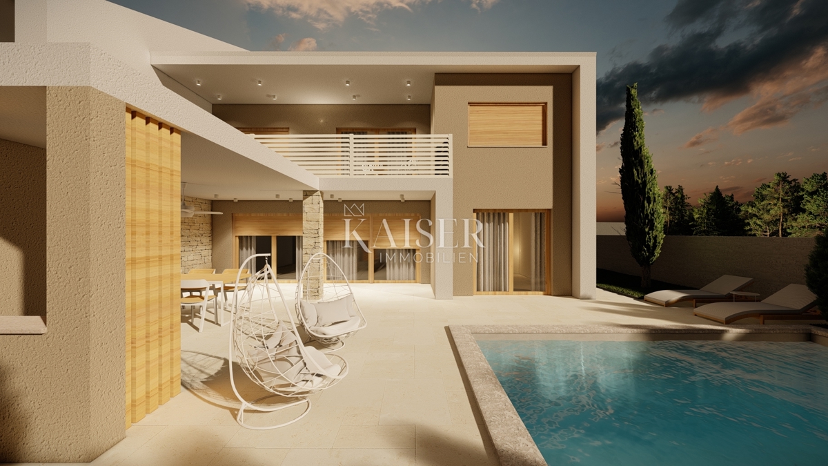 Istria, Vodnjan - moderna villa bifamiliare di 260m2 con piscina in un ambiente tranquillo