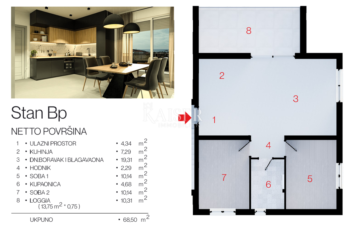 Appartamento Rogoznica, 1m2