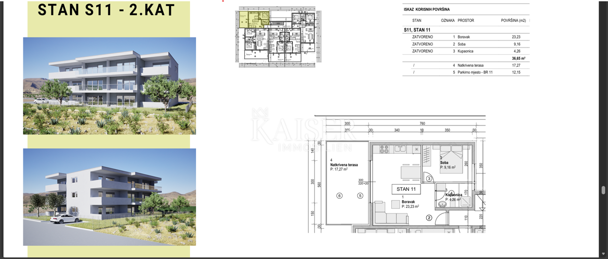 Pag, Povljana - Appartamento 49 m2, 250 m dal mare, vista mare