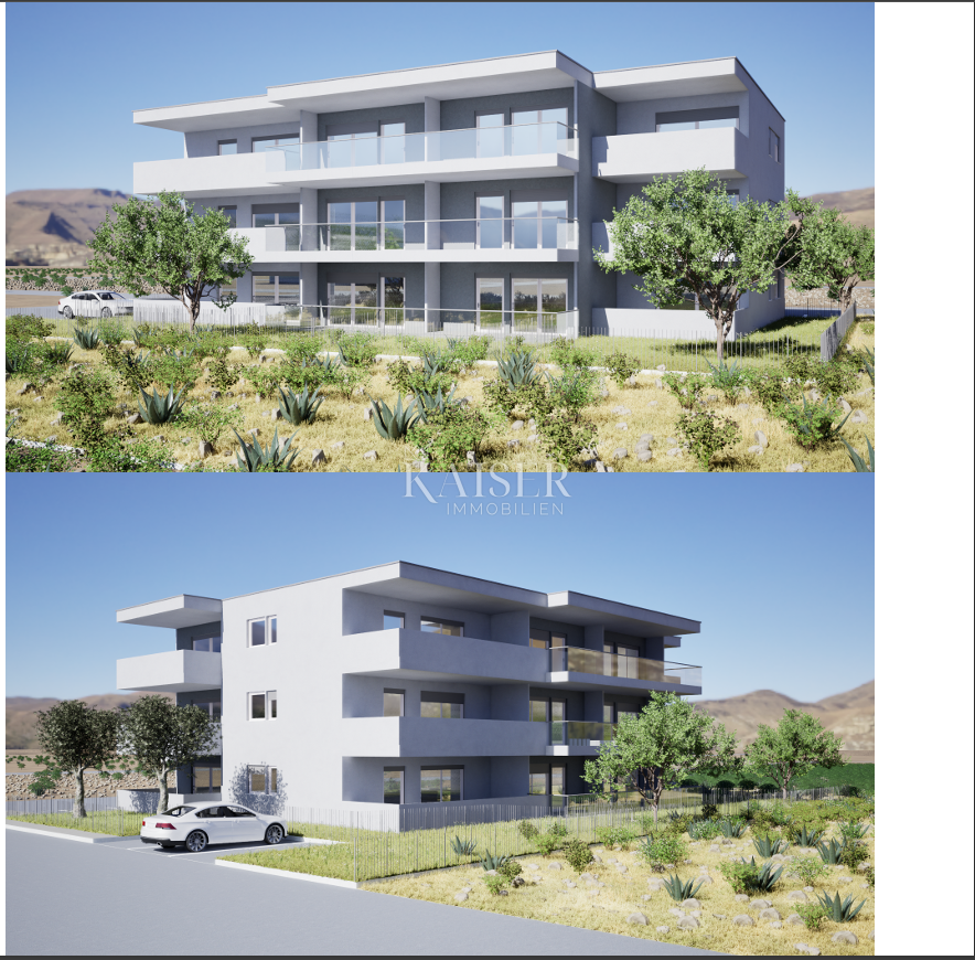 Pag, Povljana - Appartamento 49 m2, 250 m dal mare, vista mare