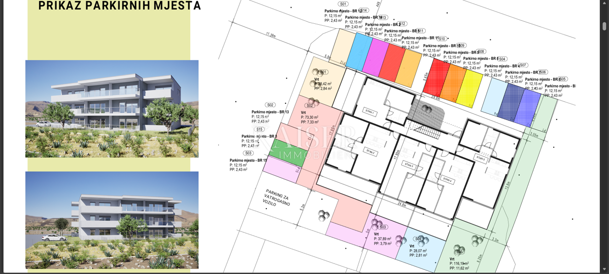 Pag, Povljana - Appartamento 49 m2, 250 m dal mare, vista mare