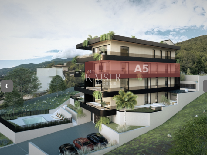 Opatija - Ičići, appartamento premium, garage, piscina, vista