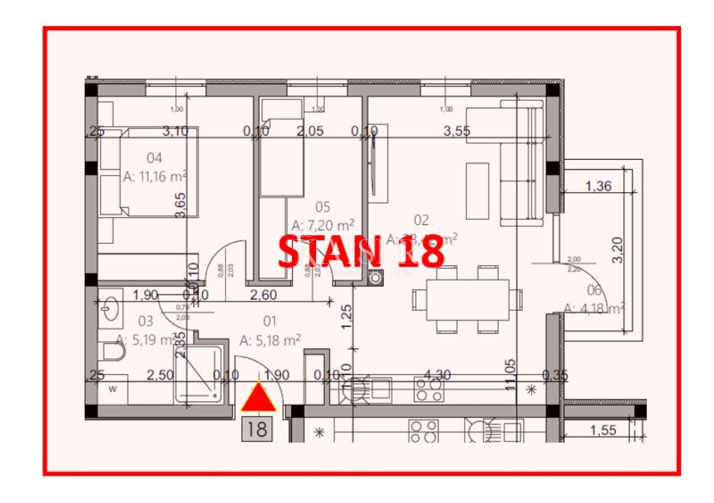 Istria, Pola - appartamento moderno di 54 m² con balcone