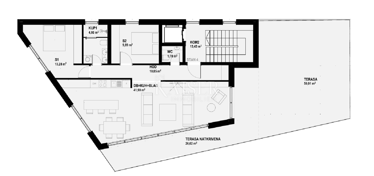 Земля під забудову Vrbnik, 1.000m2
