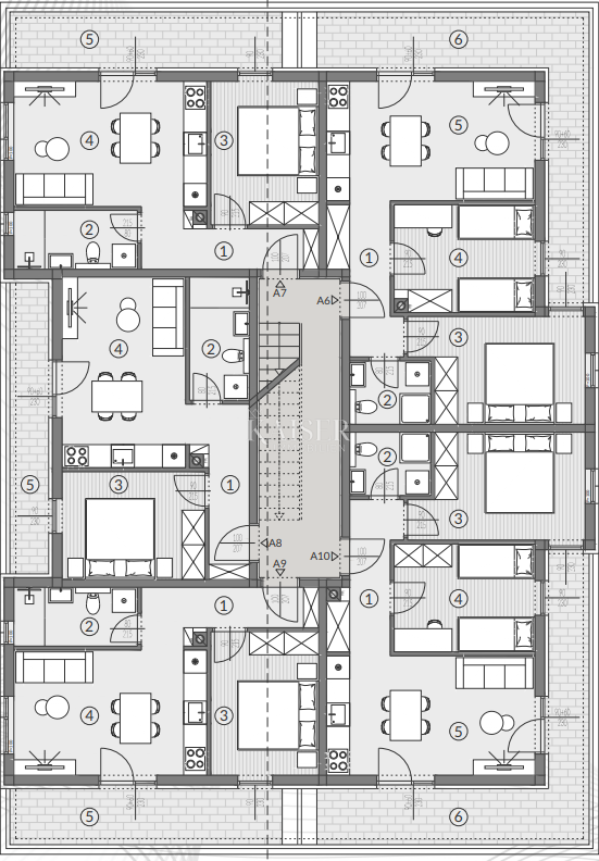 Istria, Pola - moderno appartamento di 45m2 con parcheggio in un nuovo edificio