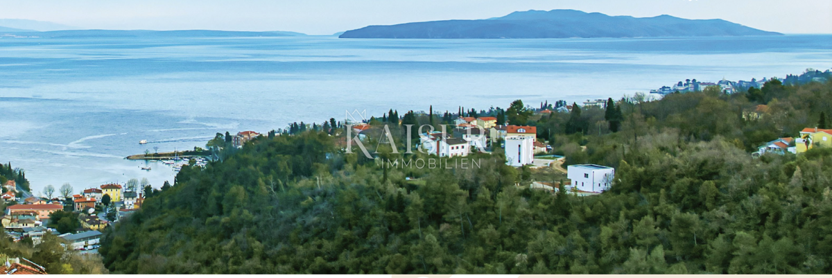 Abbazia - Ičići, terreno edificabile con progetto per edificio residenziale con vista mare