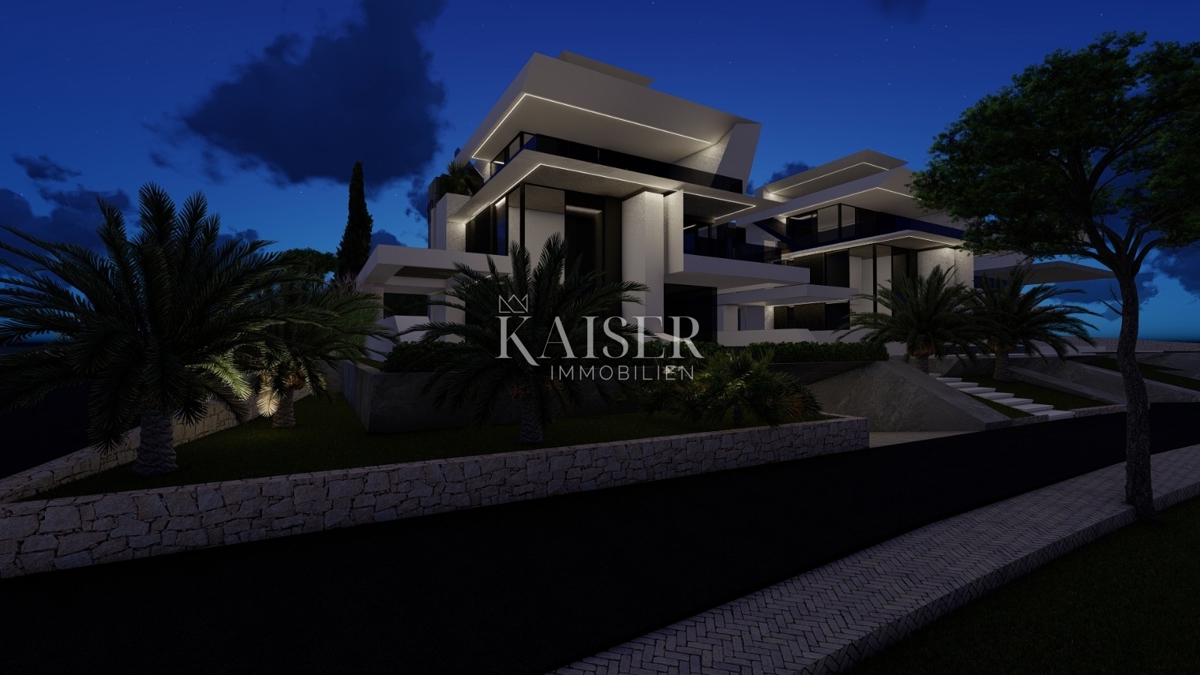 Isola di Krk, Njivice - appartamento 2 camere da letto + soggiorno, 101m2, nuova costruzione