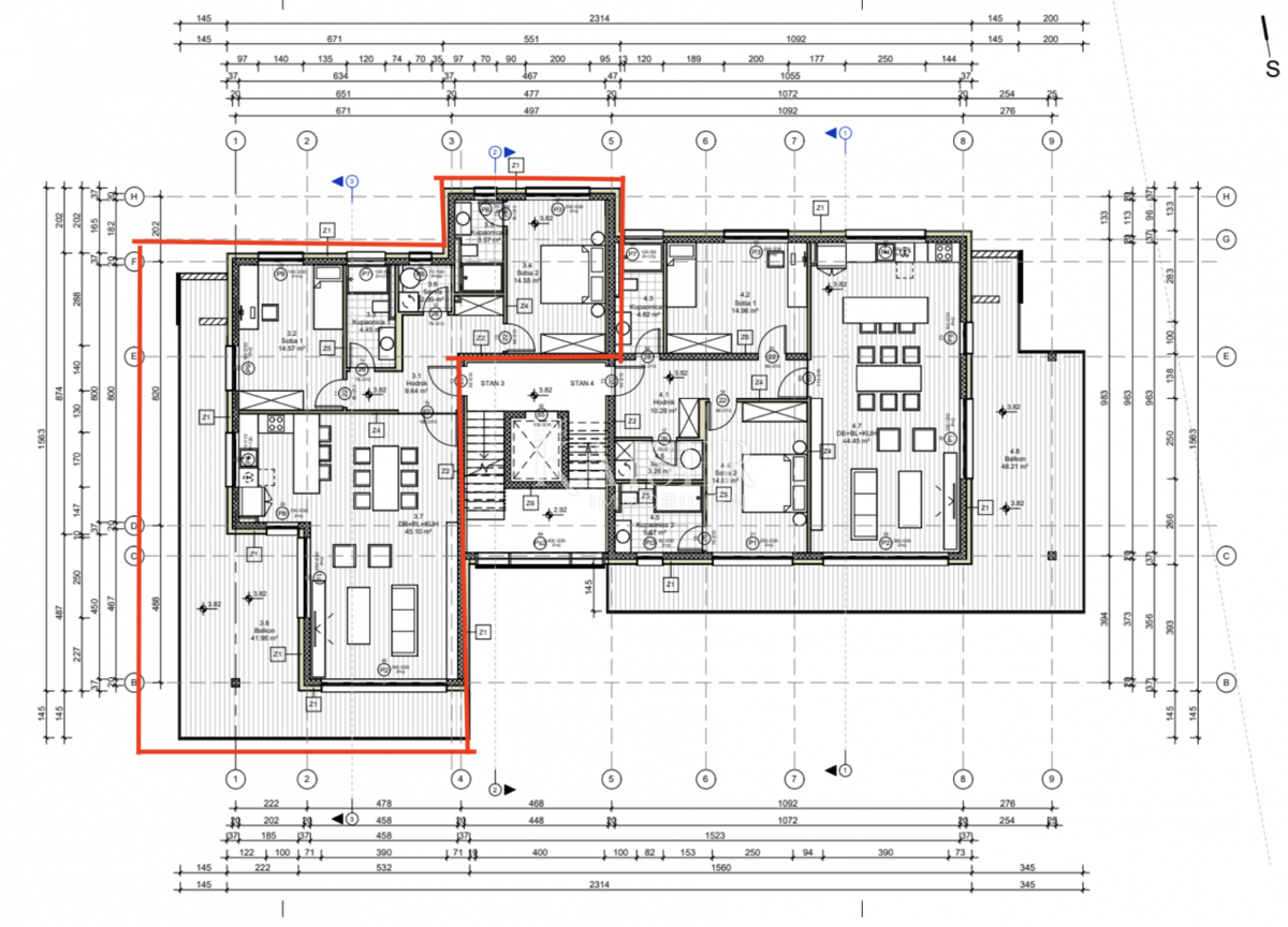 Appartamento Bivio, Rijeka, 138m2