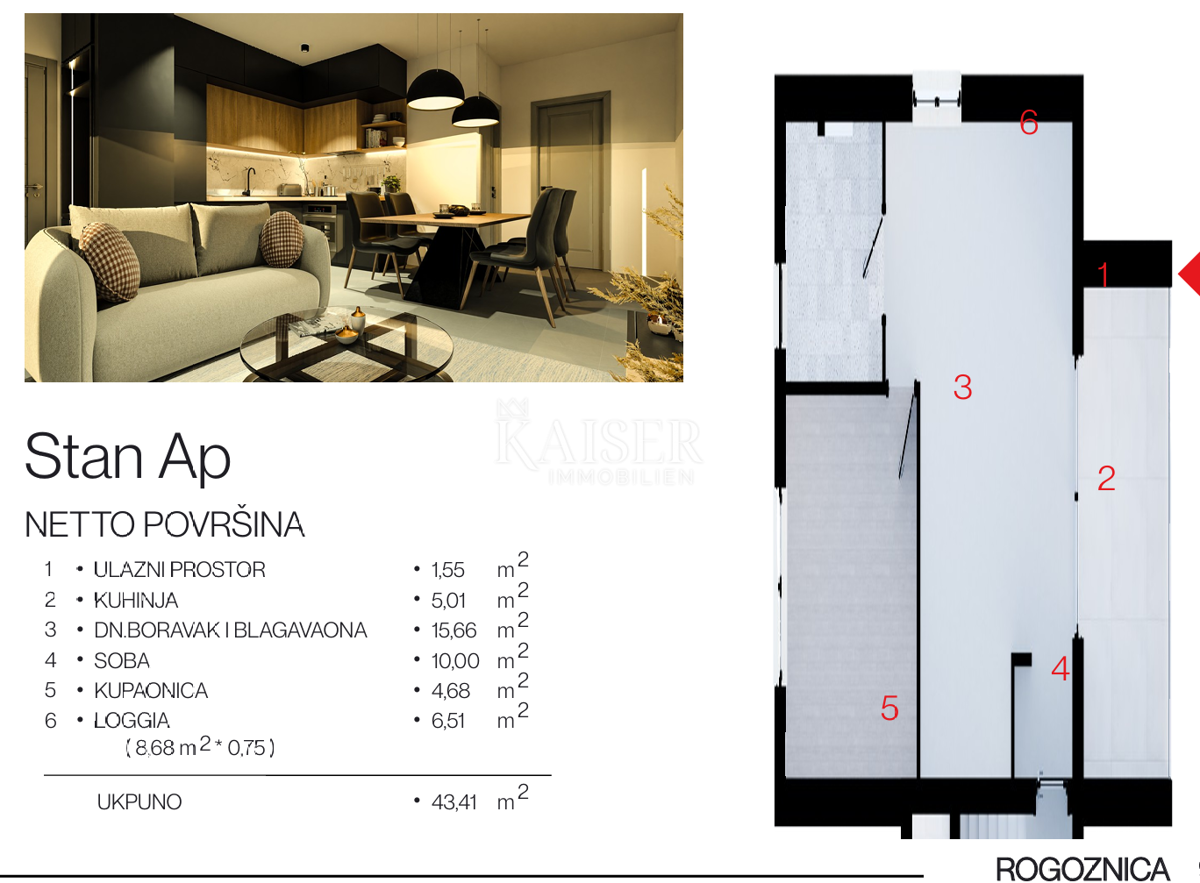 Appartamento Rogoznica, 1m2