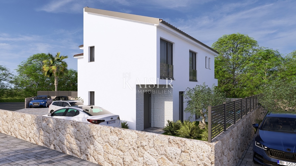 Isola di Krk, Malinska - casa bifamiliare 100m2, vista mare