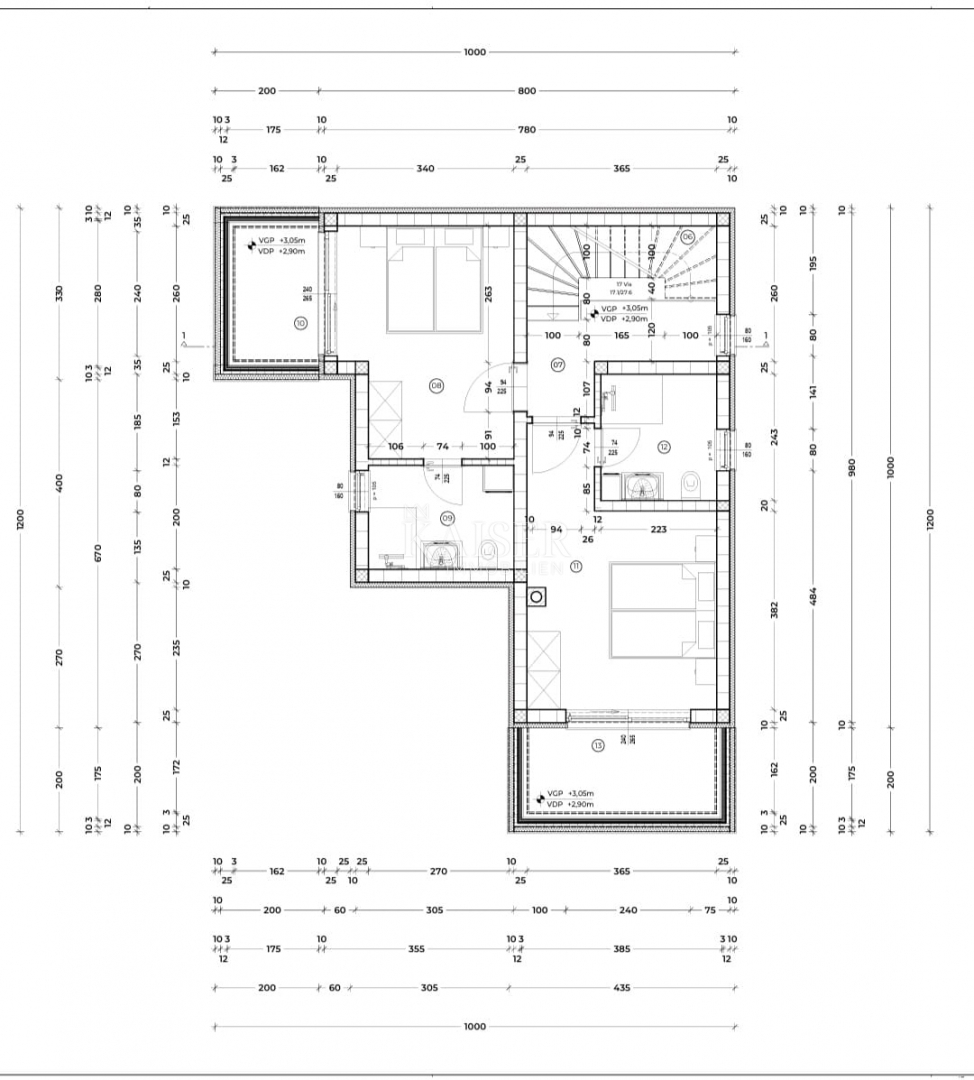 Земля під забудову Risika, Vrbnik, 1.100m2