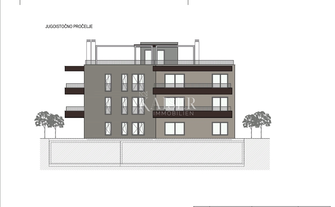 Sukošan S7 — 2 camere da letto, terrazza 23 m² + balcone