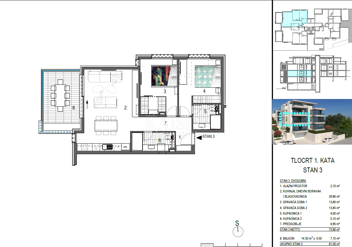 Appartamento Primošten, 83,26m2