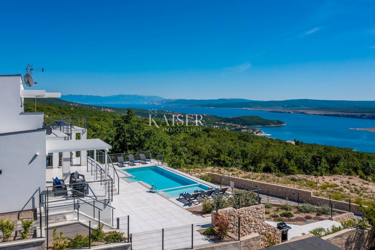 Kraljevica, Šmrika – Nuova villa con piscina e vista mare 