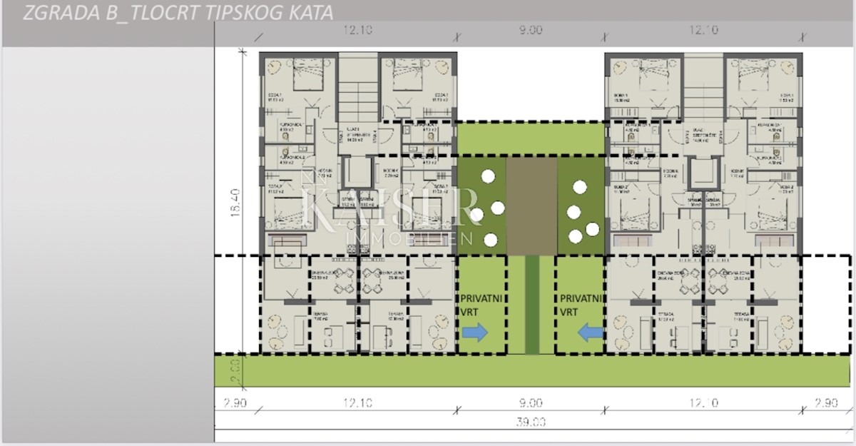 Rabac - terreno edificabile con progetto per 3 edifici residenziali