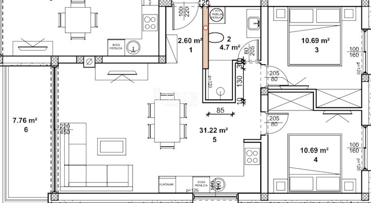 Gimino - nuova costruzione, 2 camere da letto, 64 m2