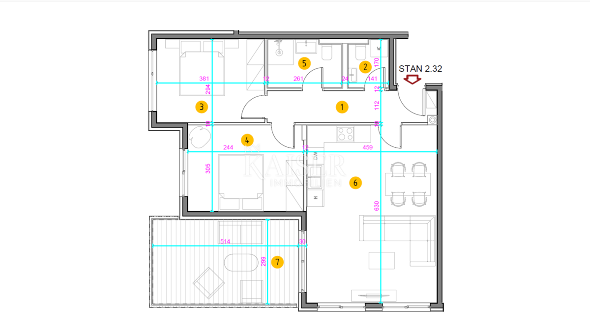 Istria, Umago - appartamento bilocale in nuova costruzione, 66m2, secondo piano, posizione attraente