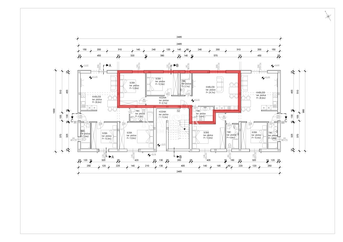 Appartamento Sabunike, Privlaka, 73,90m2