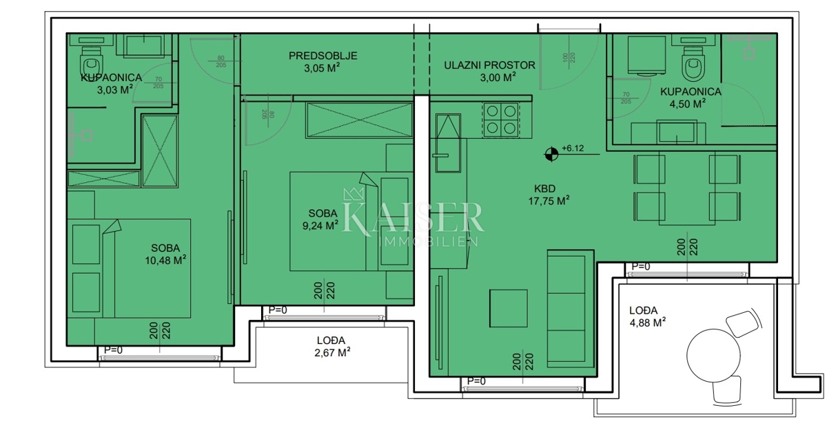 Zadar, Sv.Petar- Appartamento duplex con giardino-76,05 m2