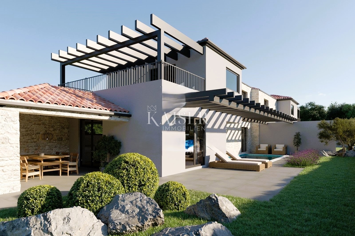 Istria, Pola - moderna casa bifamiliare di 170m2 con piscina 